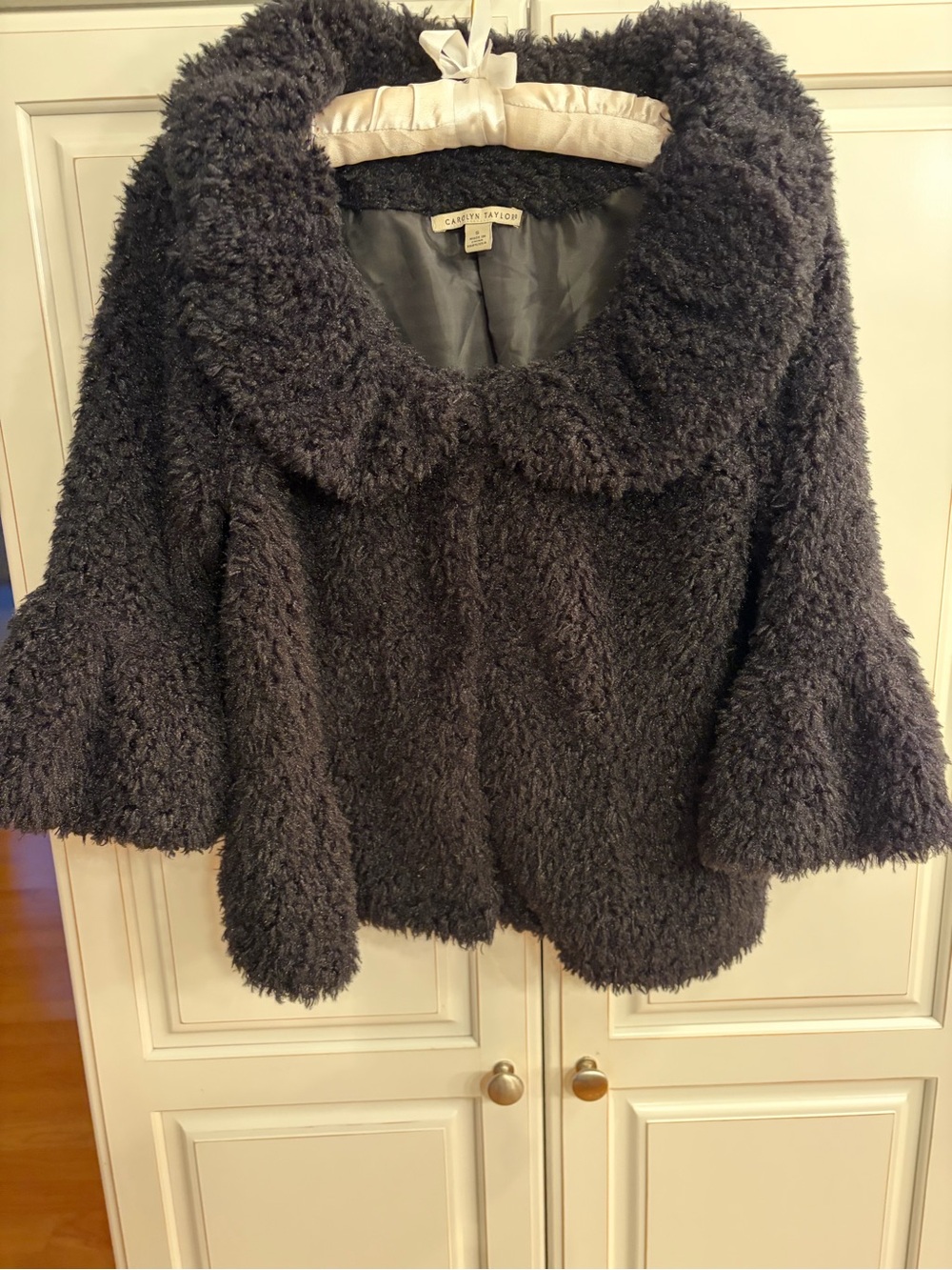 Carolyn Taylor Black Faux Sherpa Short Jacket